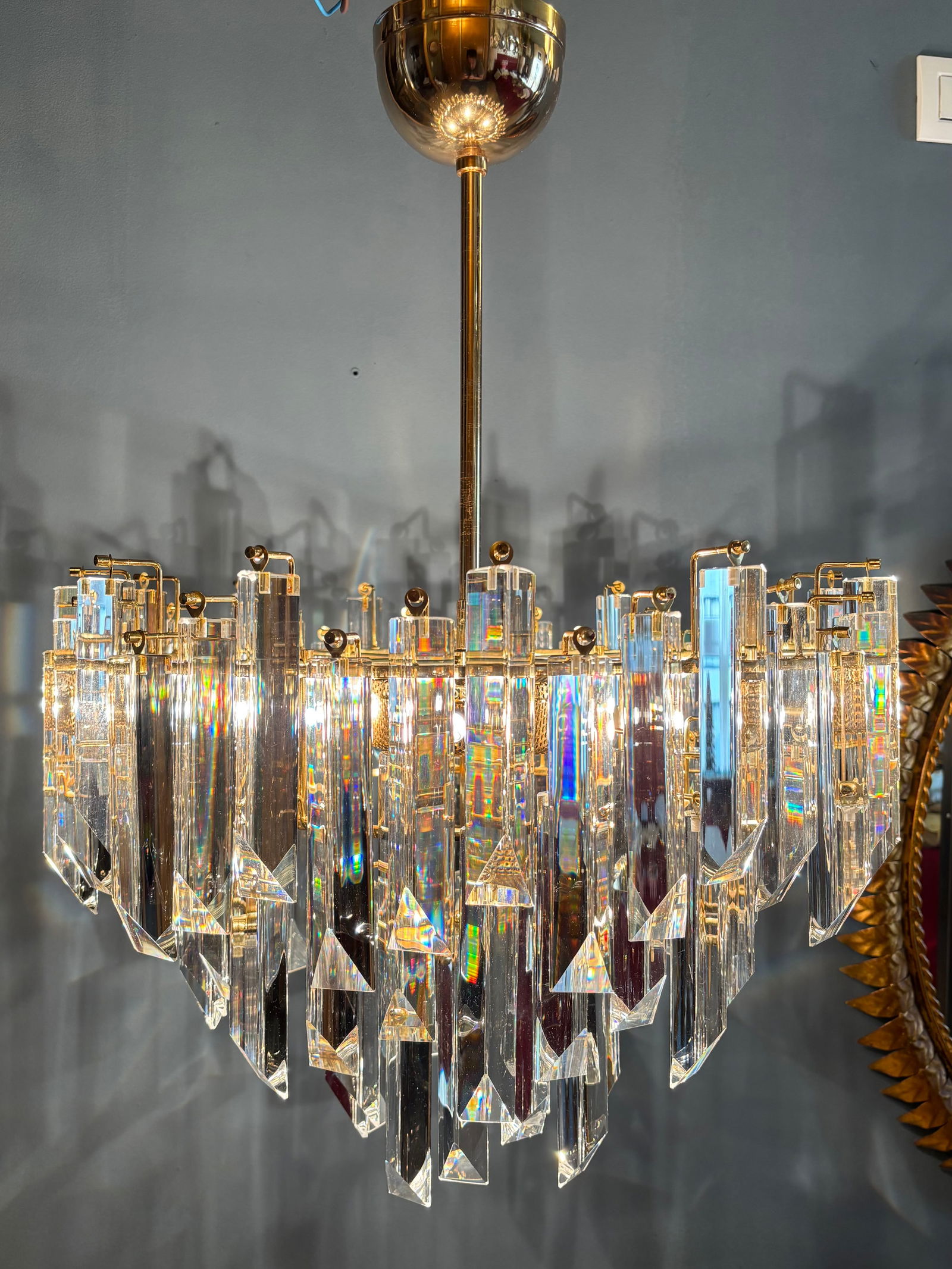 Cristal Triedri Murano Glass Chandelier by Venini - 12