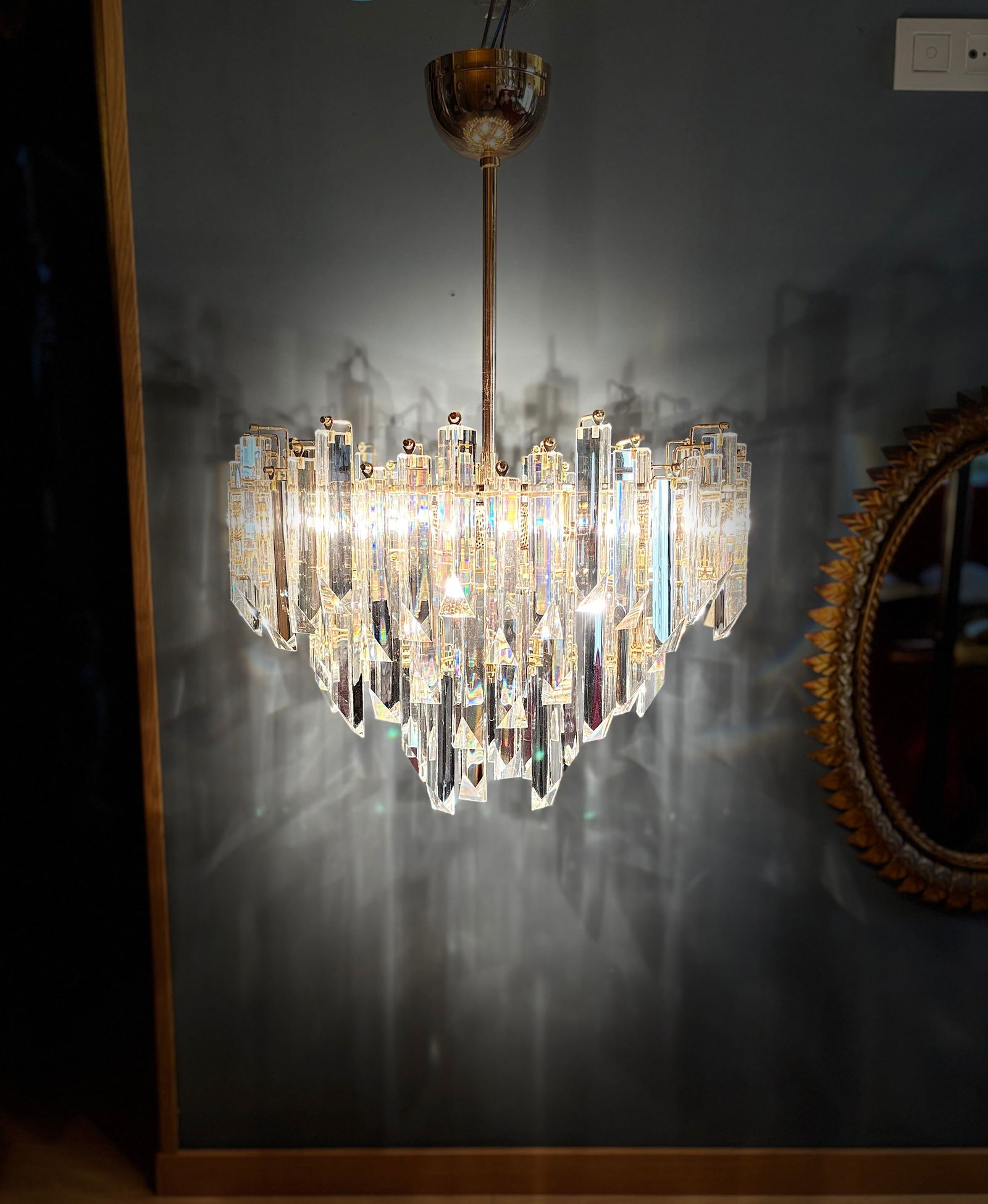 Cristal Triedri Murano Glass Chandelier by Venini - 14