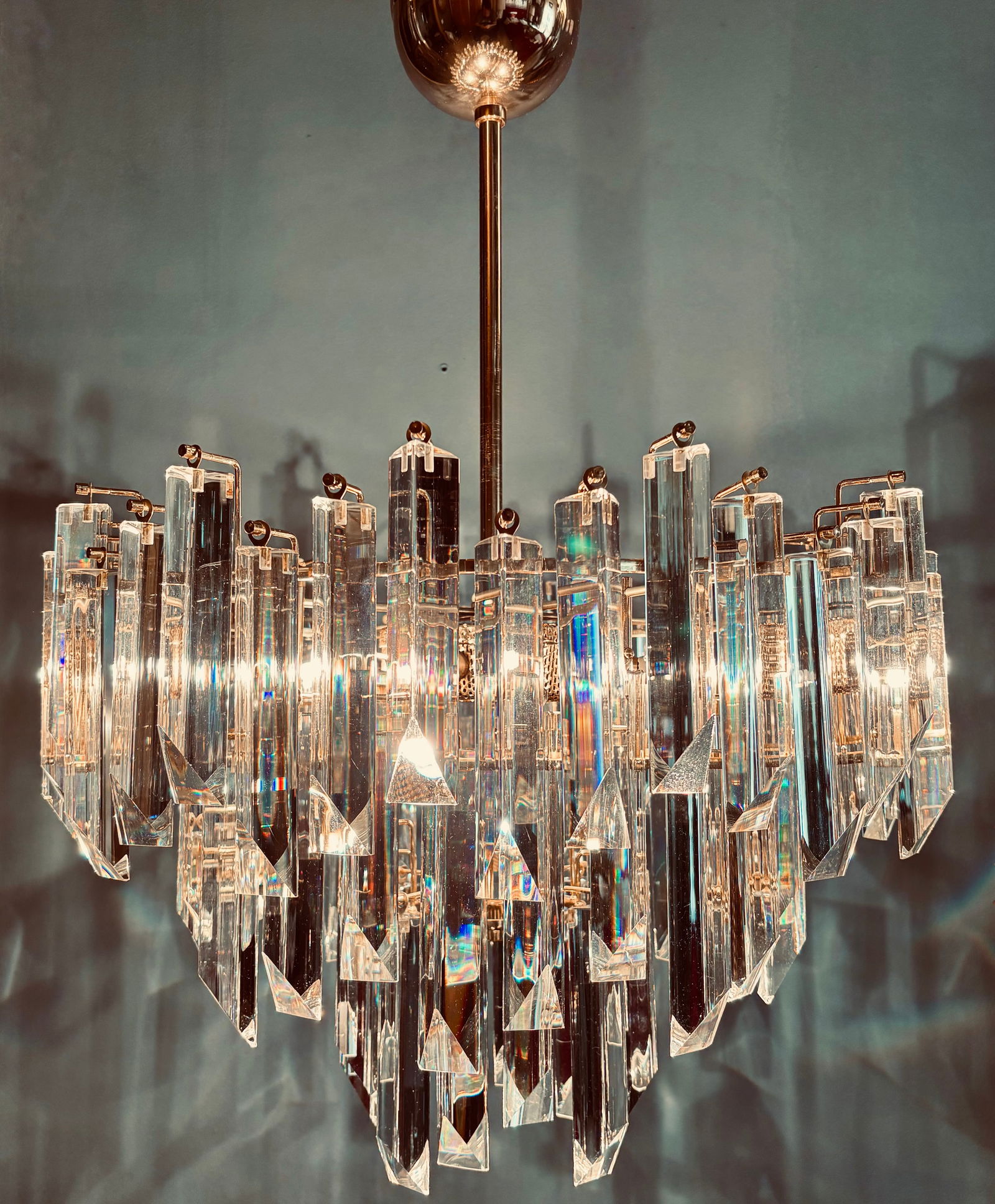 Cristal Triedri Murano Glass Chandelier by Venini - 5