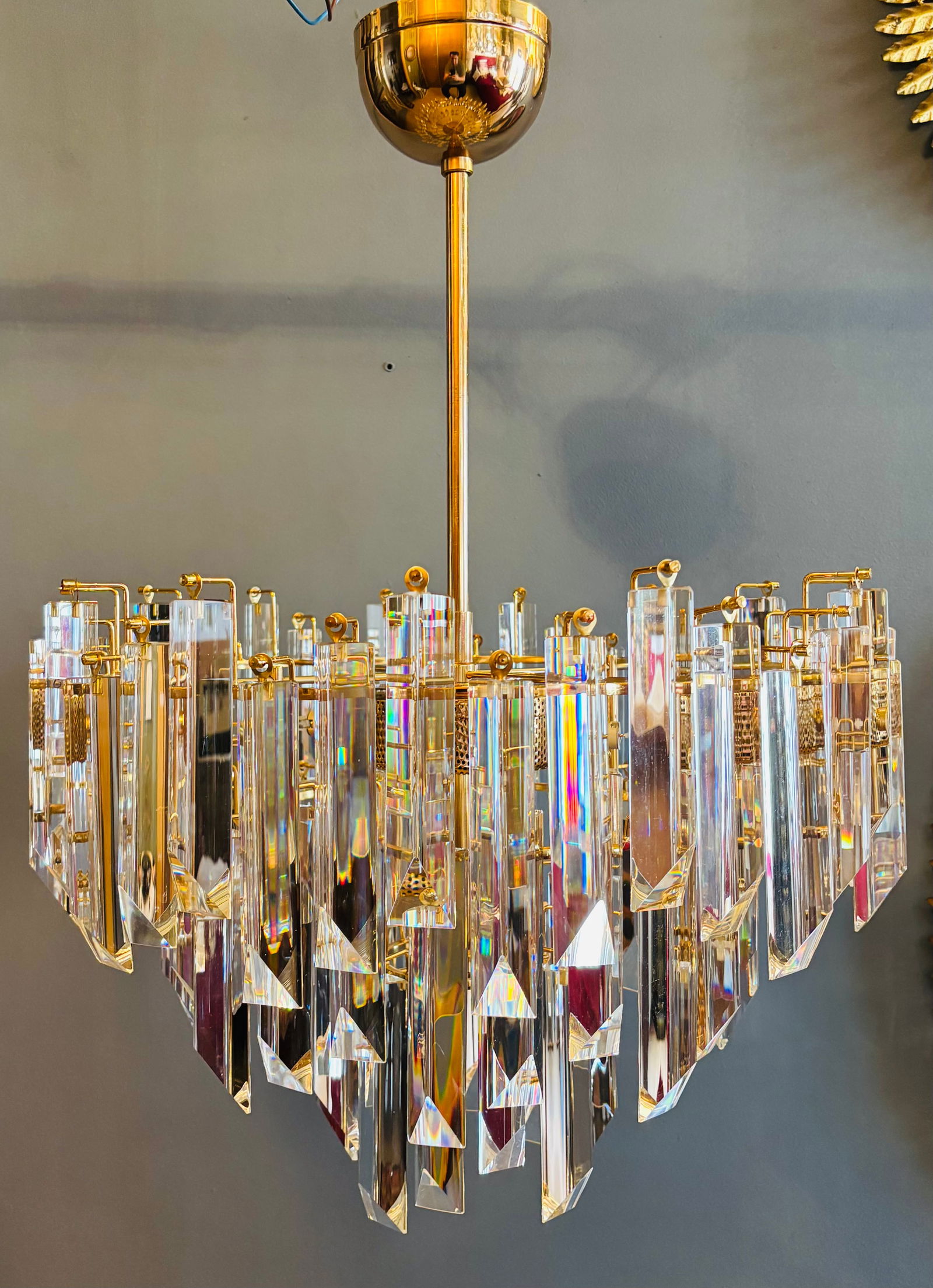 Cristal Triedri Murano Glass Chandelier by Venini - 6
