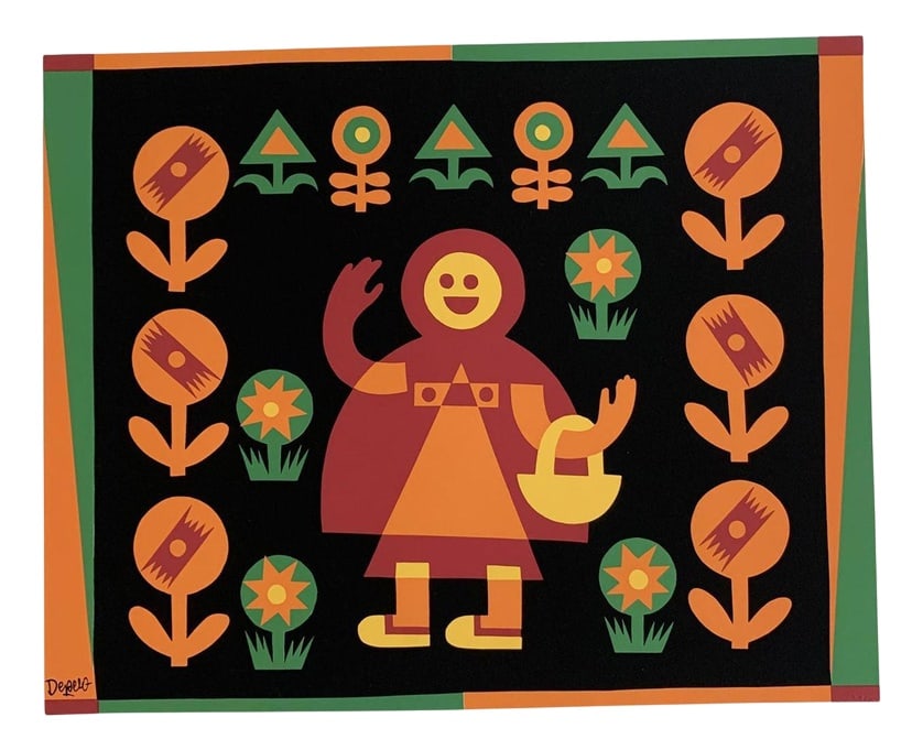 Fortunato Depero, Untitled, 1974, Print on Paper: This Fortunato Depero wonderful multi-colored print on paper is a multiple of 250 printed by the authorization of Museum of Depero in Rovereto. This is number XI (eleven). Fortunato Depero was a well