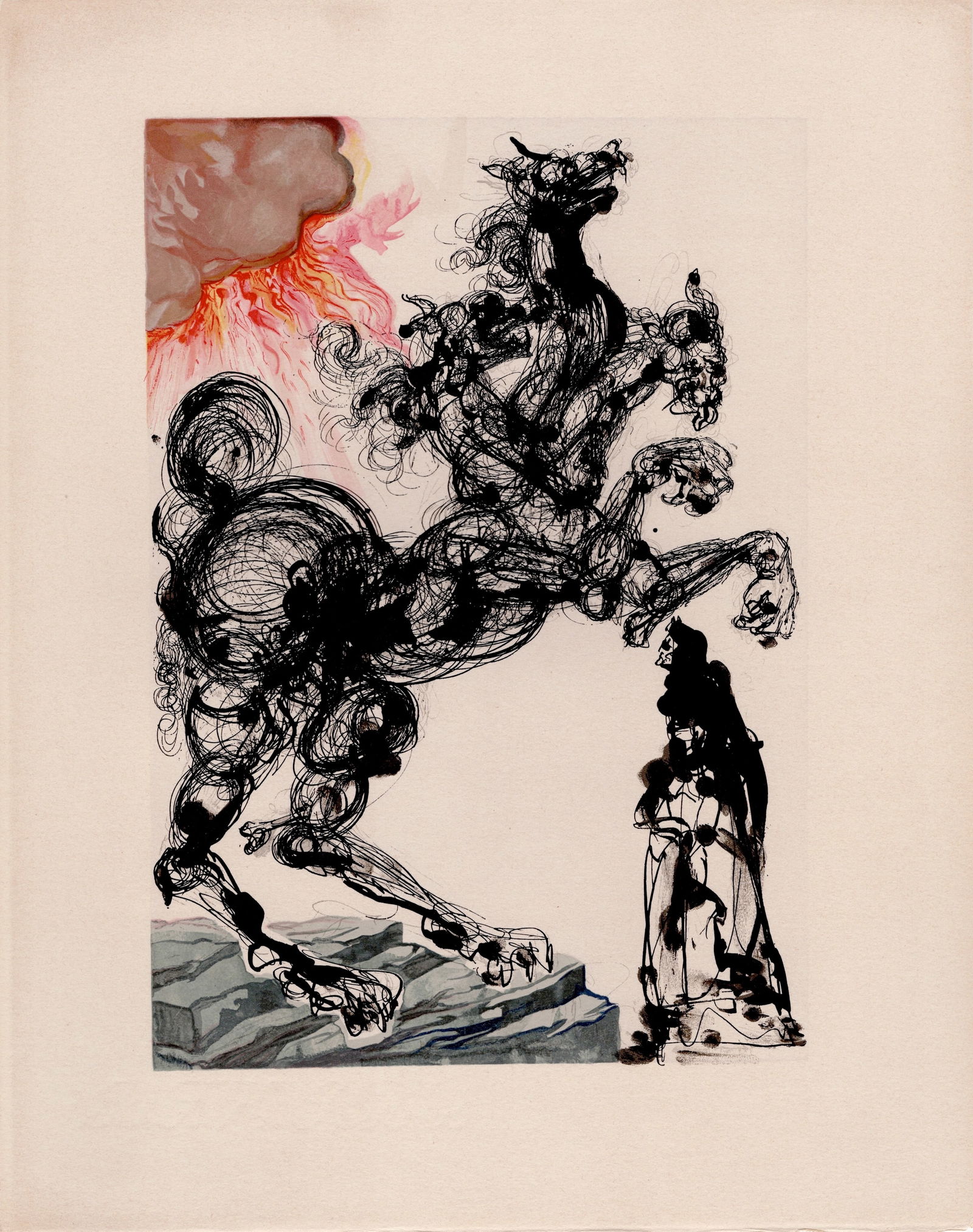 Salvador Dali, Cerberus, 1964, Original Woodcut - 12
