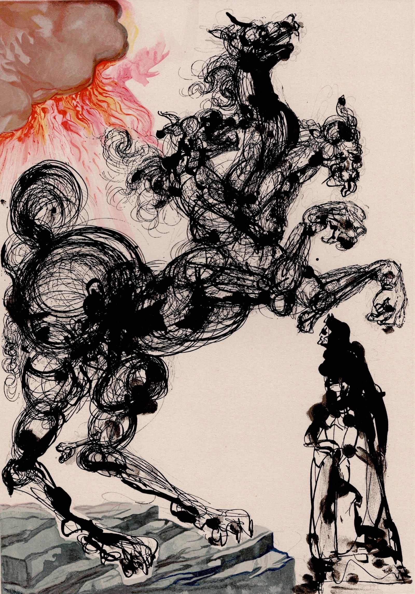 Salvador Dali, Cerberus, 1964, Original Woodcut - 2