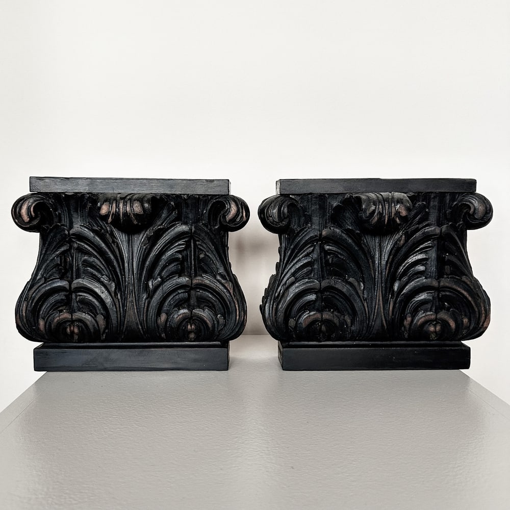 Vintage Wood Sculptures, 1890s, Set of 2 - 2