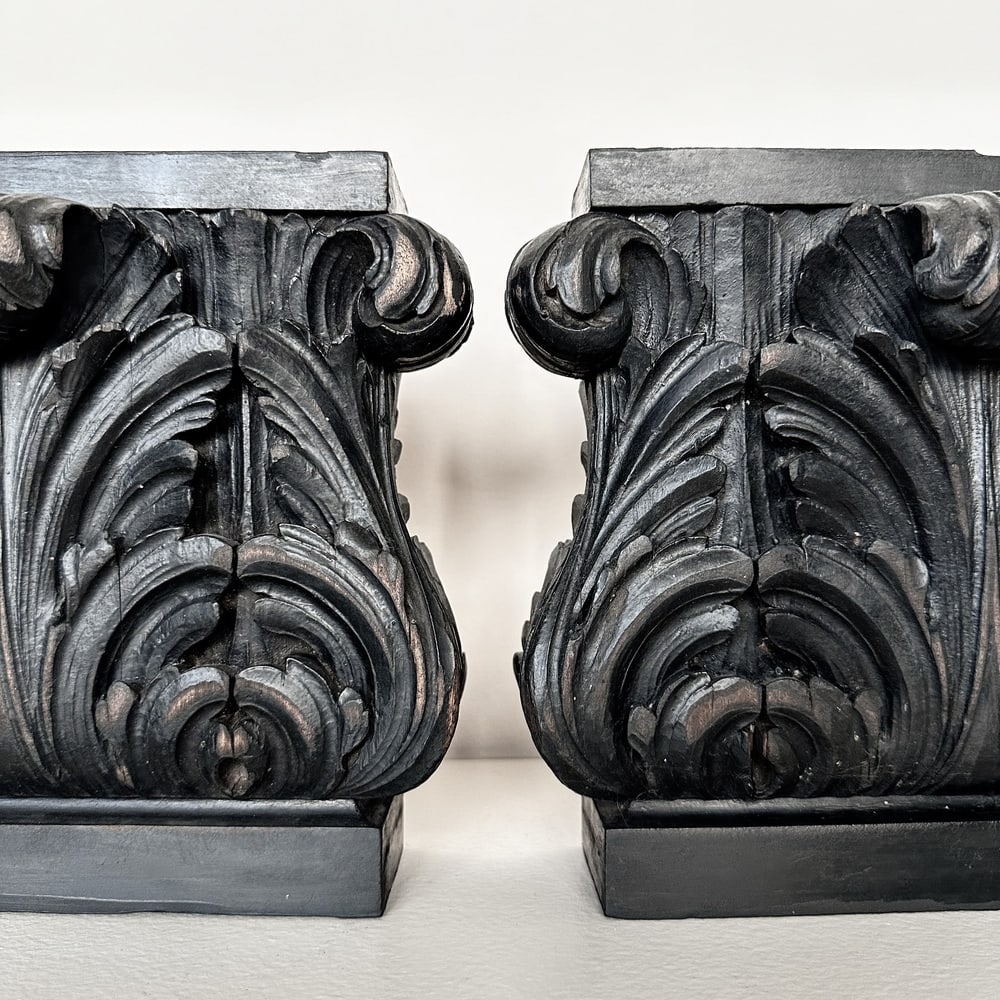 Vintage Wood Sculptures, 1890s, Set of 2 - 5