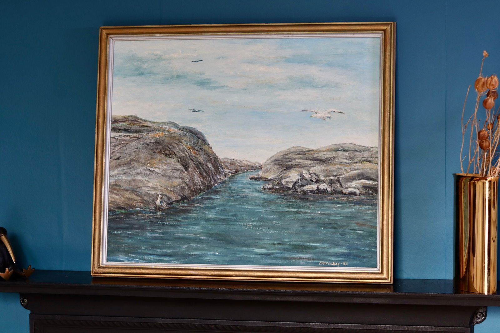 E Alveskog, Swedish Seascape, 1960s, Oil on Panel - 5