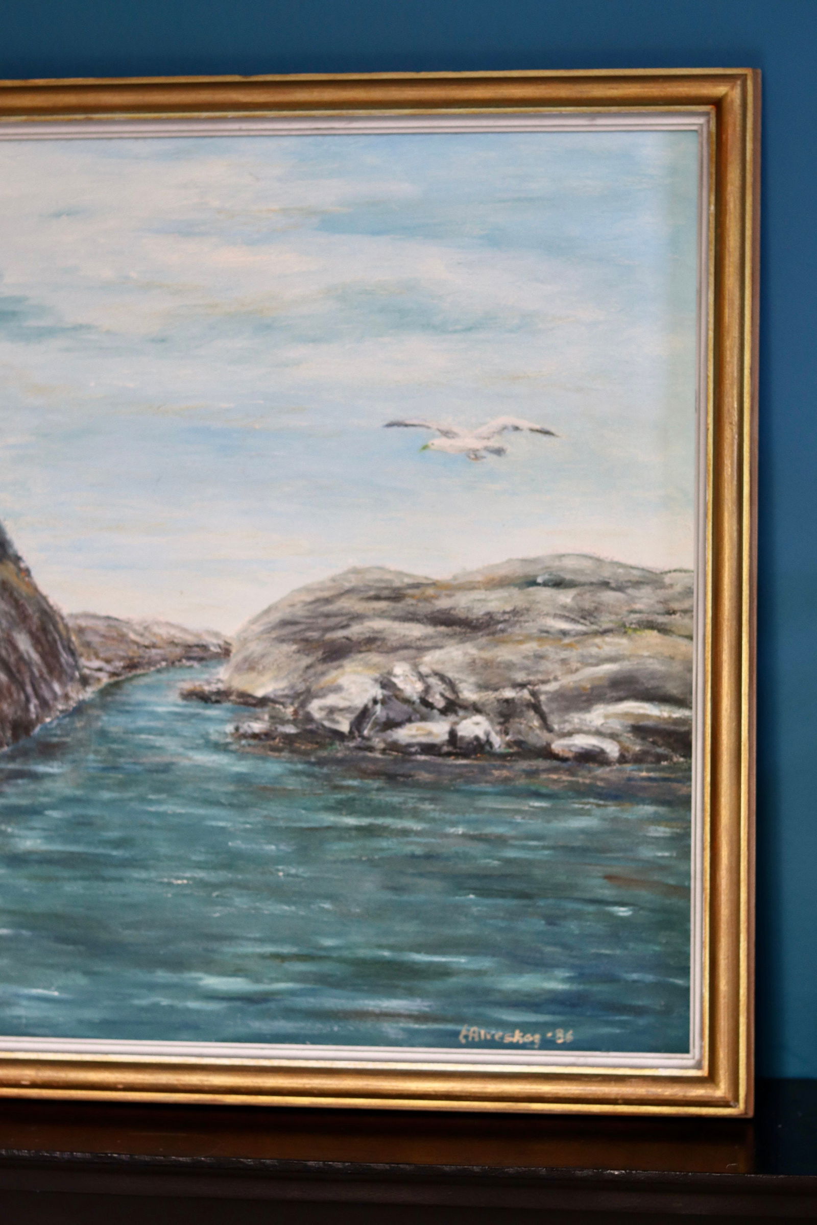 E Alveskog, Swedish Seascape, 1960s, Oil on Panel - 8