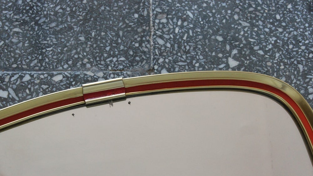 Mid-Century Gold and Red Mirror, 1960s - 5