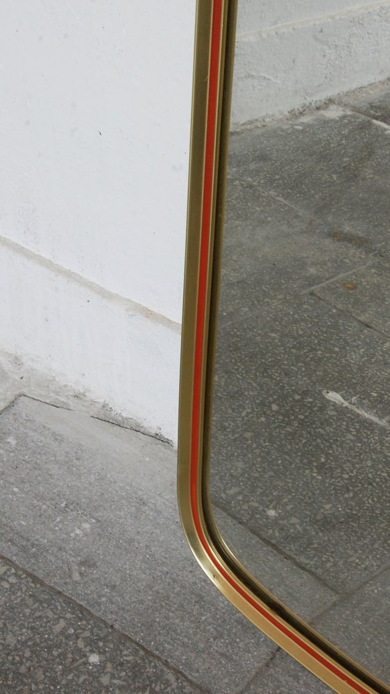 Mid-Century Gold and Red Mirror, 1960s - 8