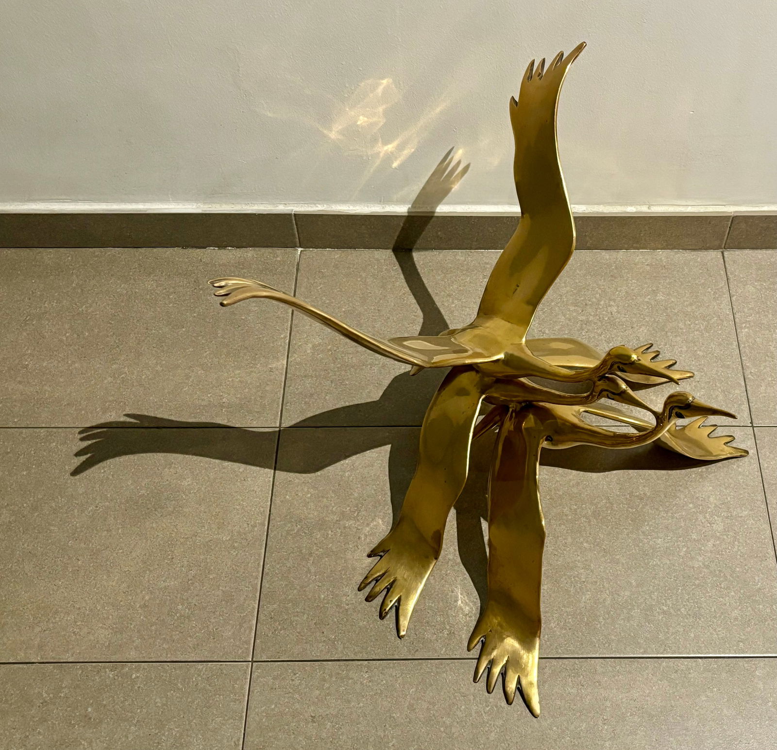 Flying Cranes Sculptures by Willy Daro, Set of 2 - 3