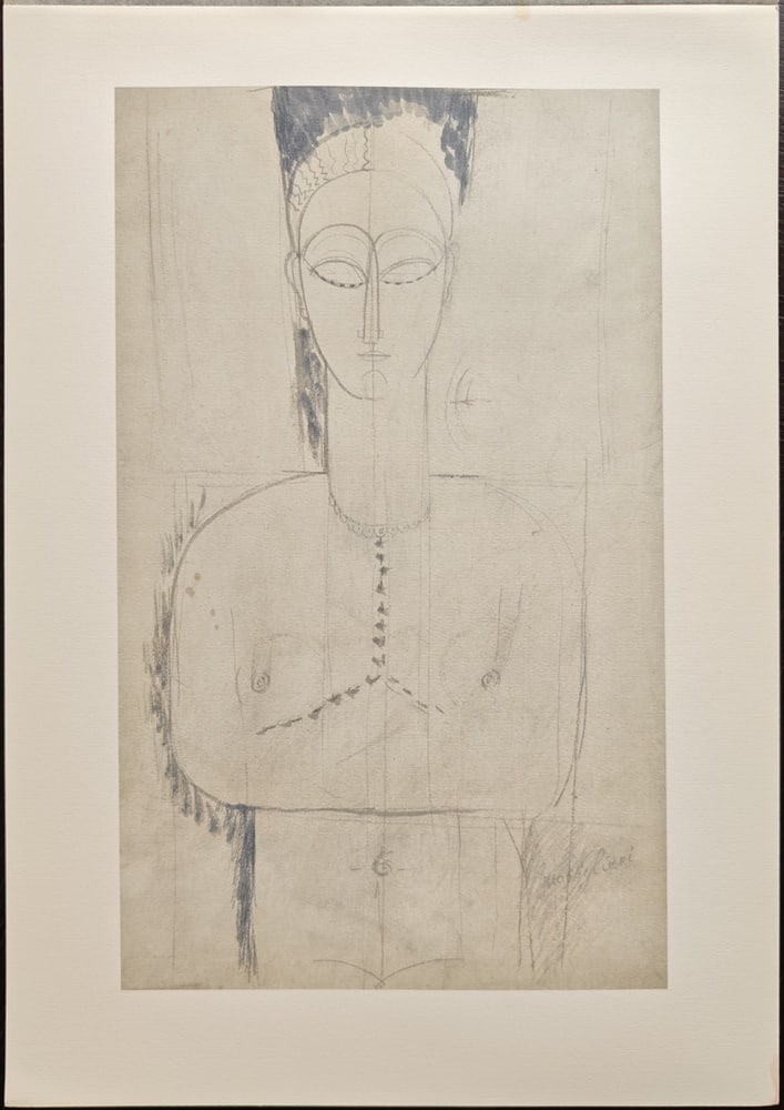 A. Modigliani, Cariatide/Caryatid, Lithograph: Amedeo Modigliani (1884-1920)Cariatide / CaryatidLithograph on paperPaper especially produced for this edition by Cartiera Milani, Fabriano, ItalyYear of ideation: 1910Year of printing: 1989Size: 52
