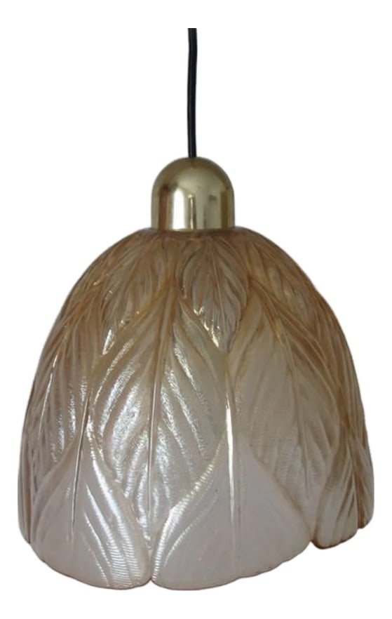 Glass Tulip Pendant Light from Peill & Putzler: A strikingly elegant at the same time modernist masterwork of Ambiental Art from the 1970s, created and produced in the legendary "Peill and Putzler" ateliers, most elusive "Tulip" edition.Hand crafte