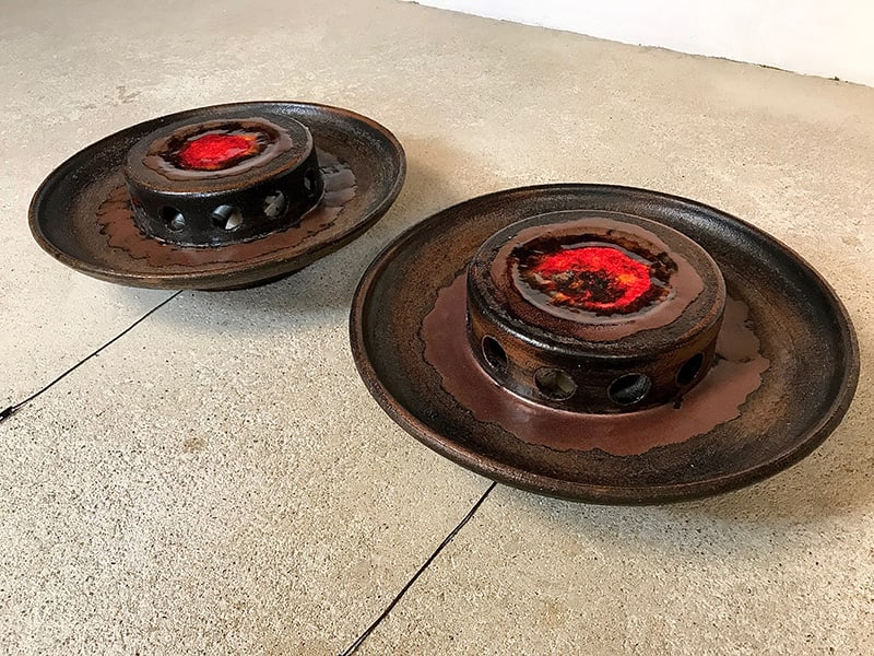 Large Scandinavian Ceramic Wall Lights, 1960s, Set of 2 - 19