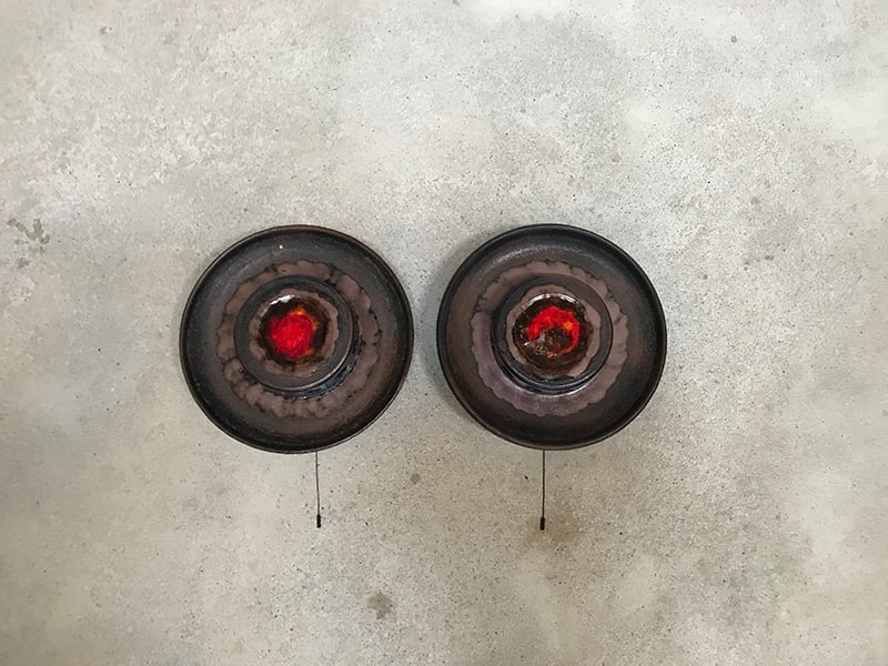 Large Scandinavian Ceramic Wall Lights, 1960s, Set of 2 - 2