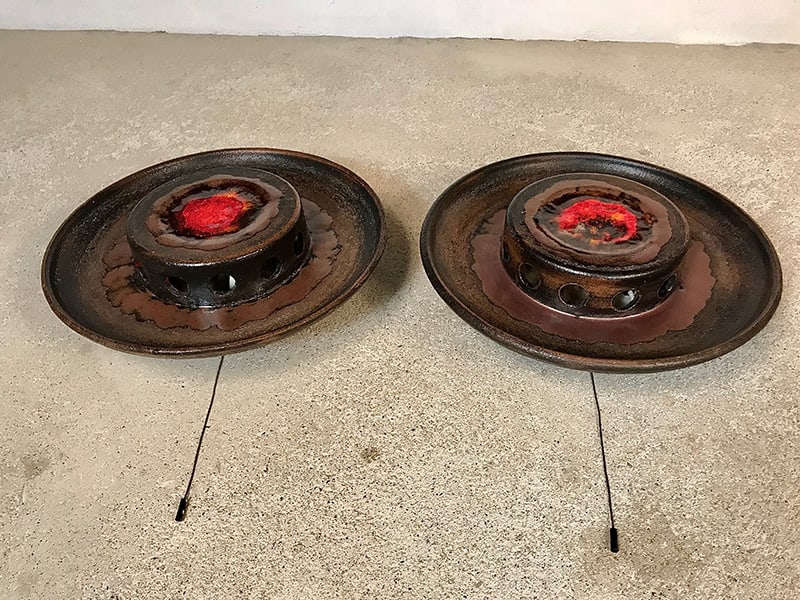 Large Scandinavian Ceramic Wall Lights, 1960s, Set of 2 - 7