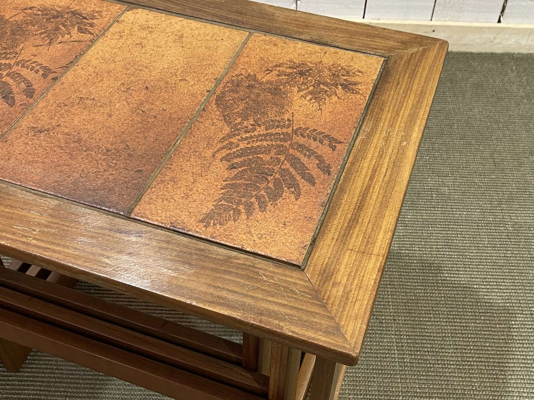 Teak & Tiled Top Nesting Tables, 1970s, Set of 3 - 6