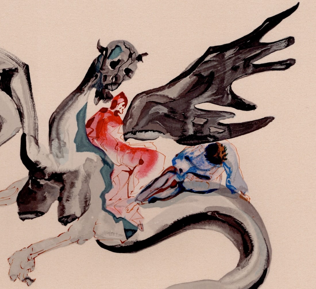 S. Dali, On the Back of Geryon, 1964, Woodcut - 3