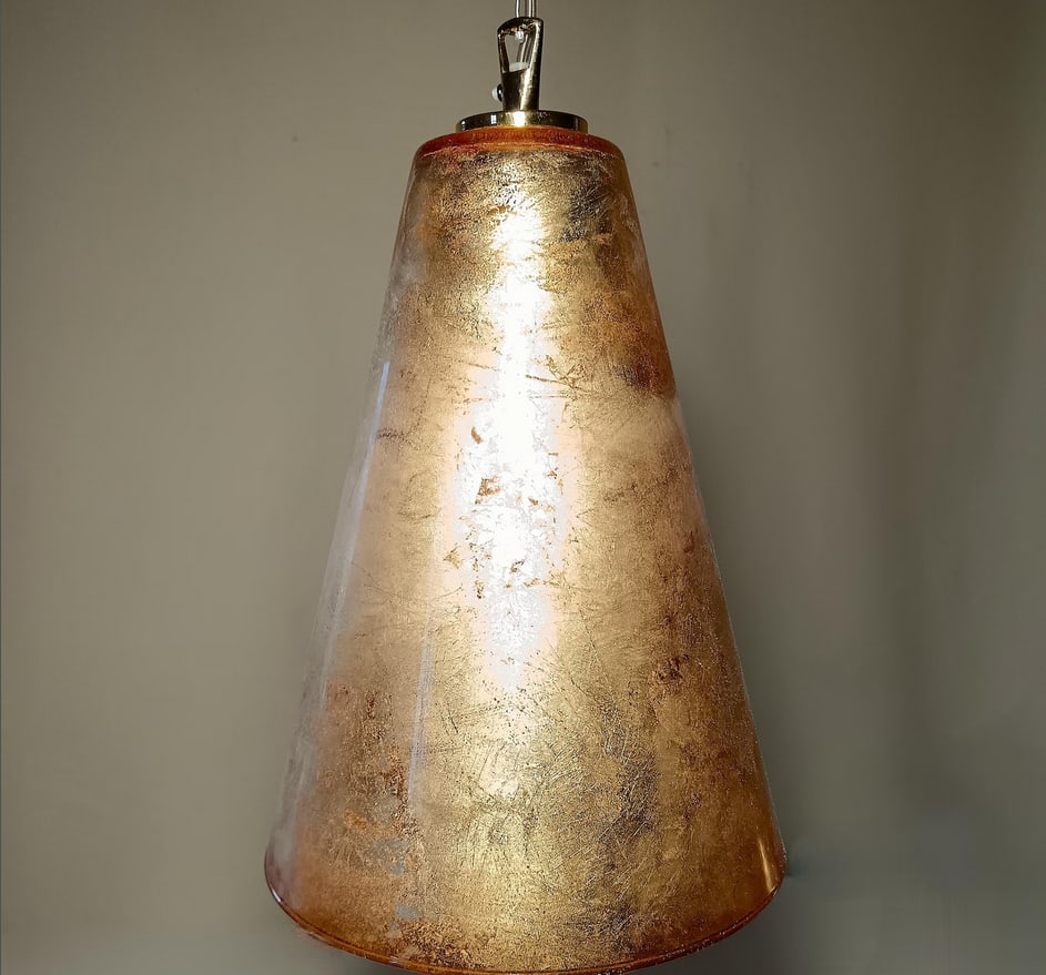 Vintage Pendant Light in Murano Gold Glass, 1990s - 3