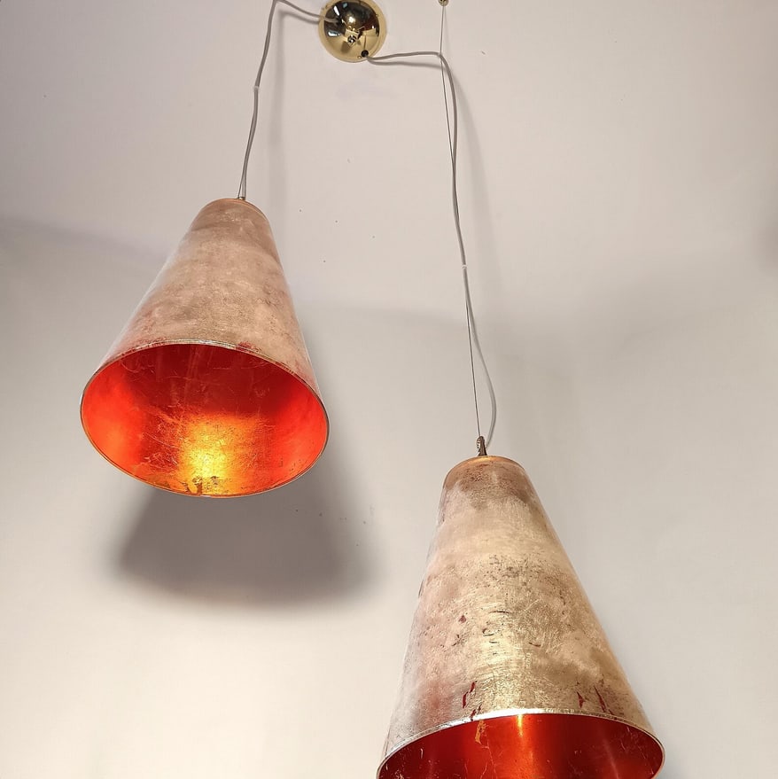 Vintage Pendant Light in Murano Gold Glass, 1990s - 4