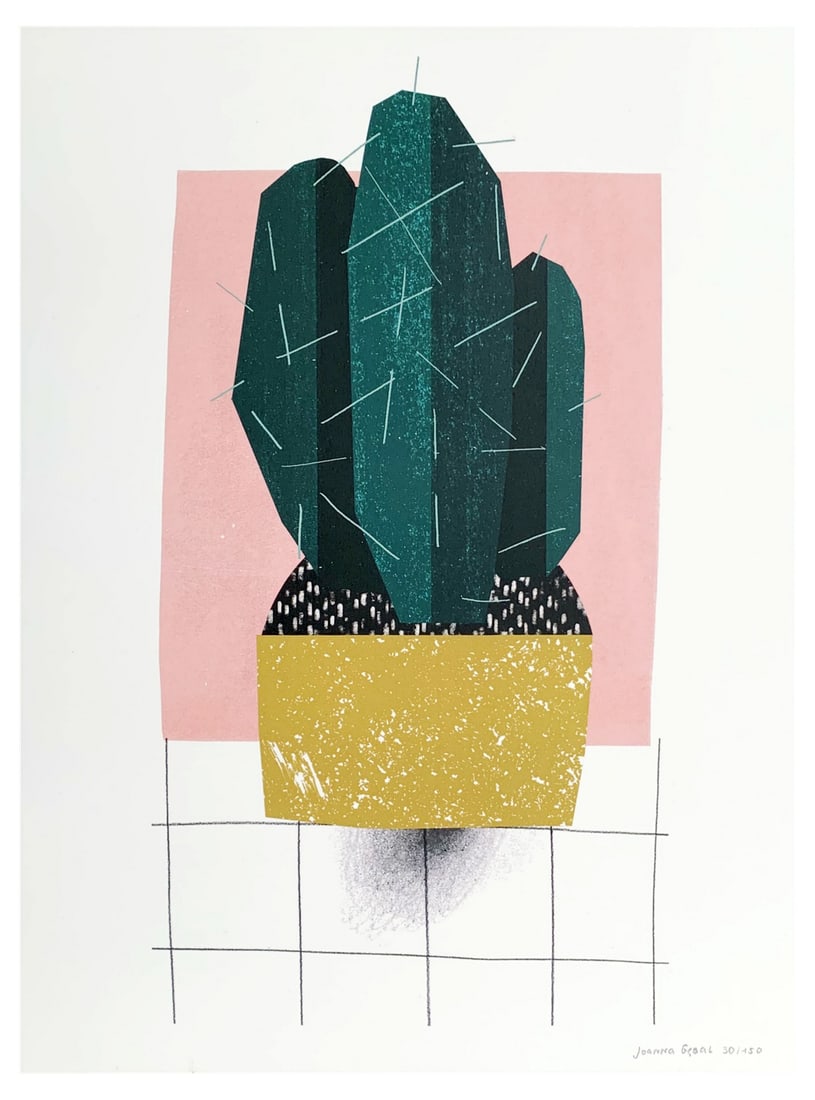 Joanna Gebal, Cactus, 2019, Screen Print & Paper (1 of 6)