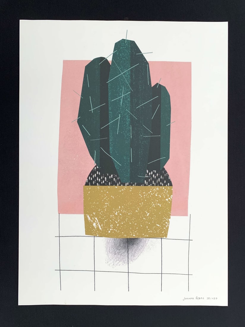 Joanna Gebal, Cactus, 2019, Screen Print & Paper - 2