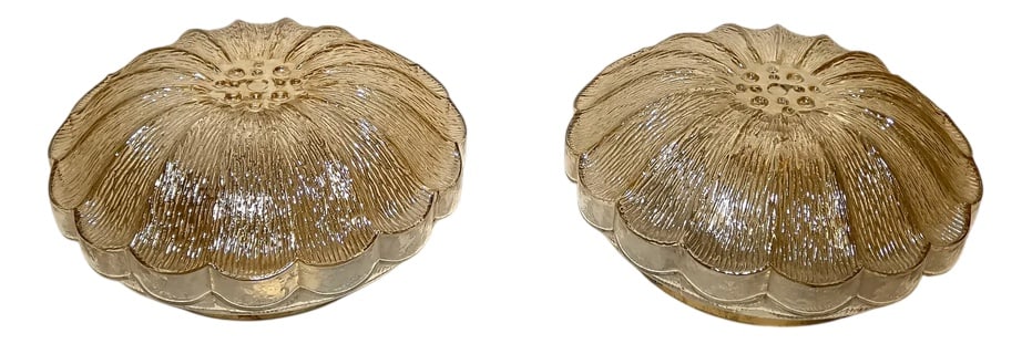 Vintage Amber Glass Ceiling Lights, Set of 2 (1 of 10)