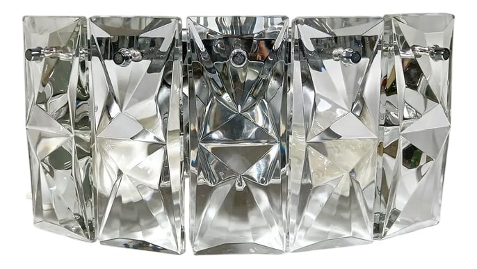 Crystal & Chrome Wall Light from Kinkeldey, 1980s (1 of 11)