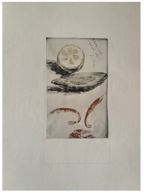 Edouard Manet, Stilleben, Colour Photo-Lithograph: A lithograph after Edouard Manet from "Die Skizzenmappe - Zeichnungen französischer Meister des neunzehnten Jahrhunderts" portfolio with text by Julius Elias, published by Marees-Gesellschaft in