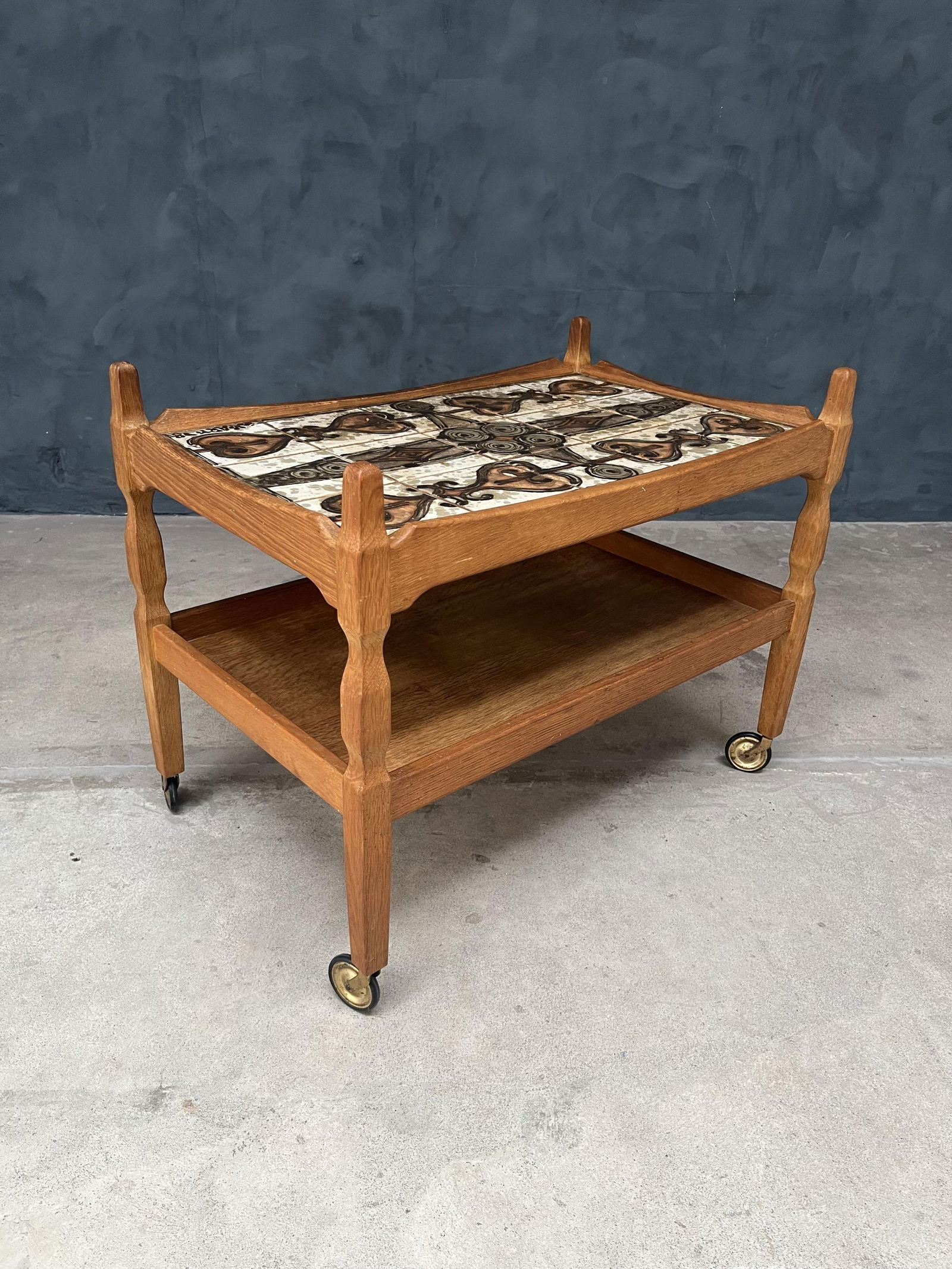 Tile Rolling Table by Henning Kjærnulf, 1960s - 2