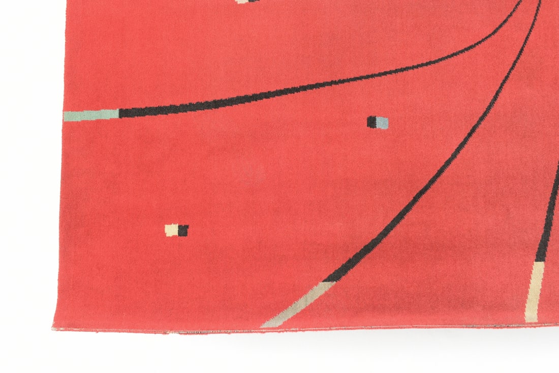 German Wool Rug with Graphic Design, 1950s - 10