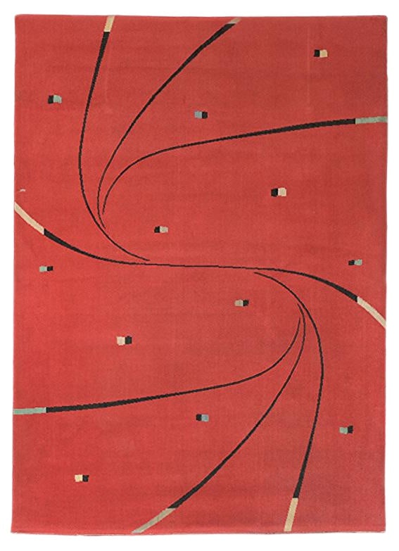 German Wool Rug with Graphic Design, 1950s (1 of 15)