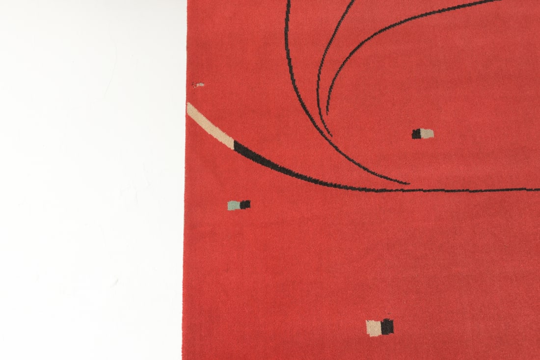 German Wool Rug with Graphic Design, 1950s - 4