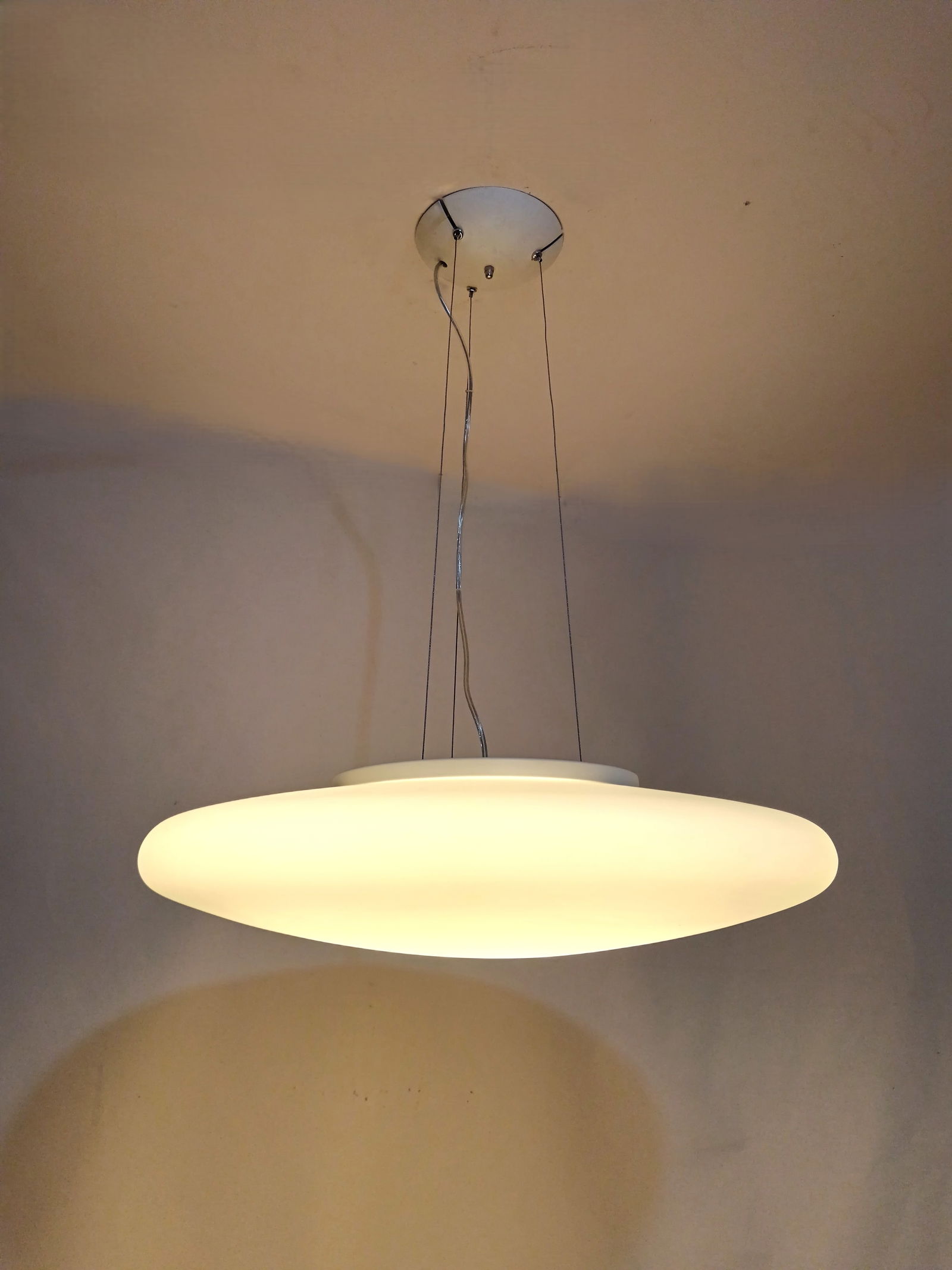 Large Pendant Light in Murano Opaline Glass, 1990s - 10