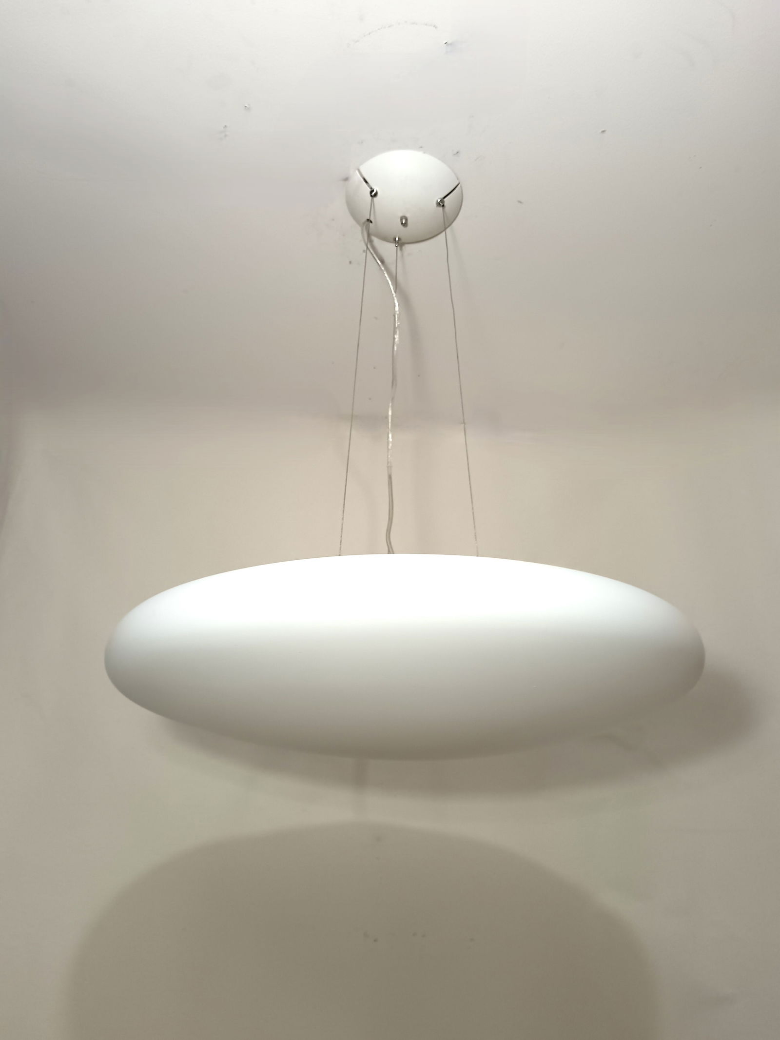 Large Pendant Light in Murano Opaline Glass, 1990s - 9