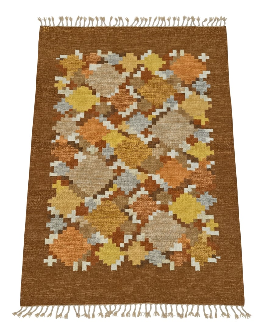 Large Rölakan Wool Rug by Ingegerd Silow, 1960s (1 of 5)