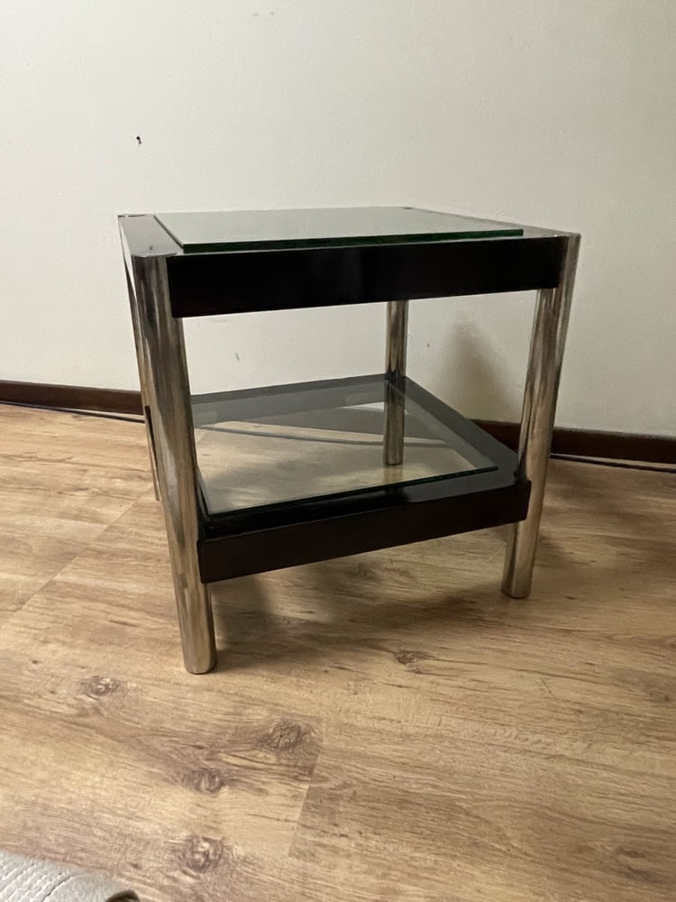 Vintage Glass & Metal Coffee Table, 1930s - 2