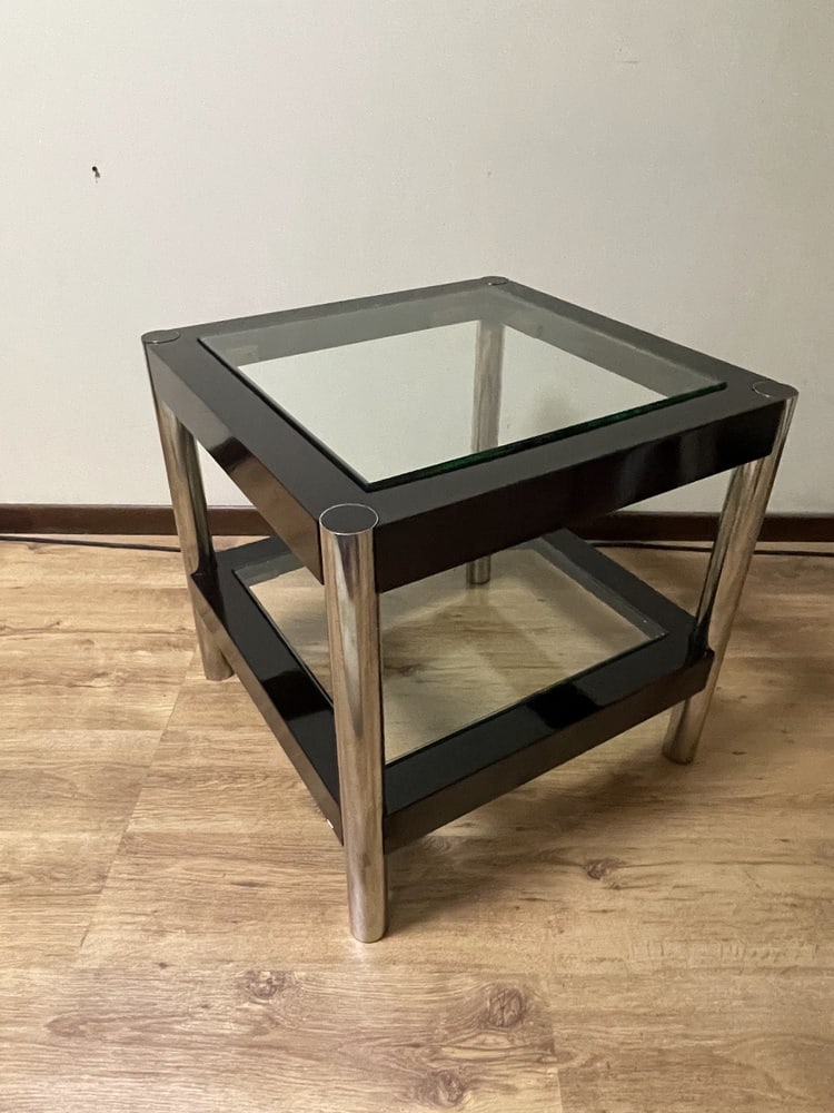 Vintage Glass & Metal Coffee Table, 1930s - 3