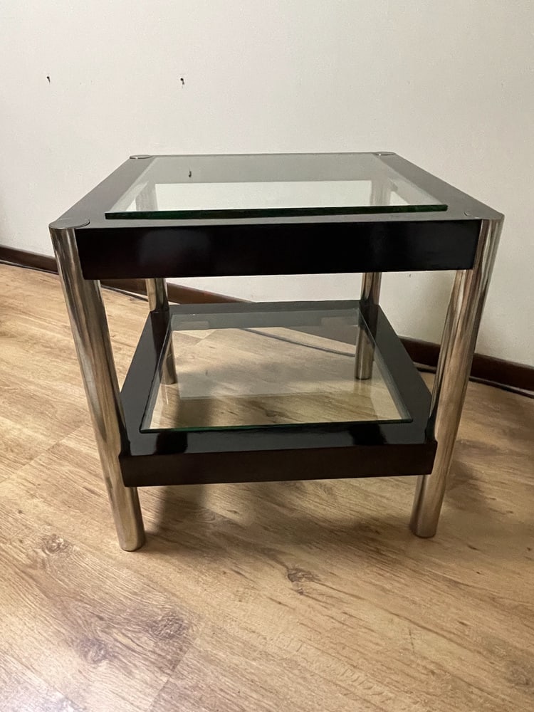 Vintage Glass & Metal Coffee Table, 1930s - 4