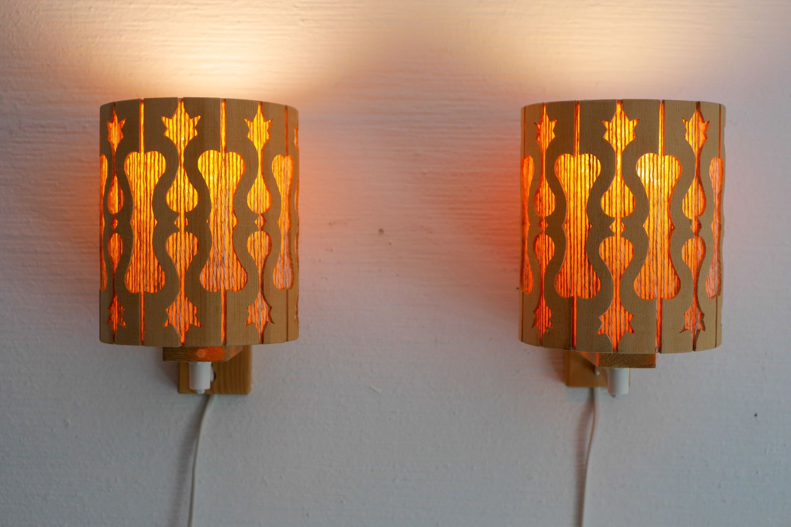 Vintage Scandinavian Pine Sconces, 1975, Set of 2 - 7