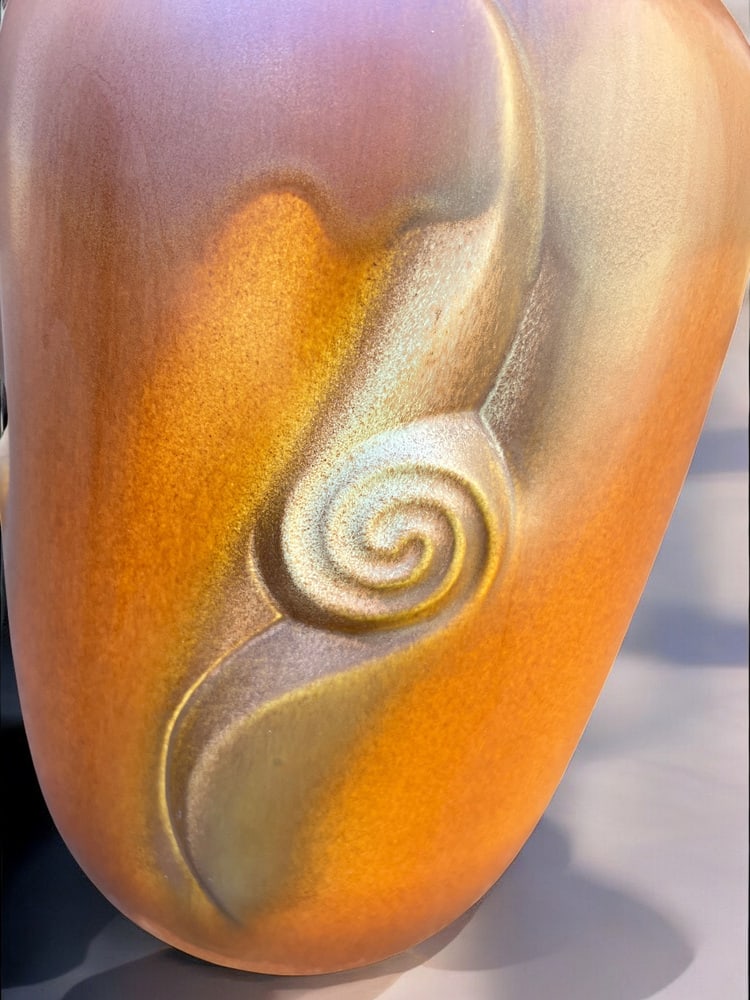 Large Bay Floor Vase in Brown Ceramic, 1960s - 2