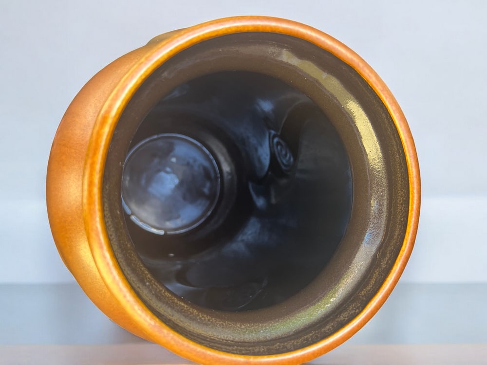 Large Bay Floor Vase in Brown Ceramic, 1960s - 5