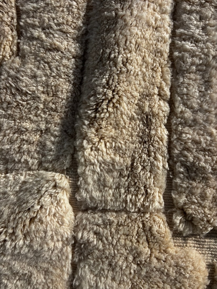 Large Moroccan Mrirt Beni Ouarain Wool Rug, 1990 - 4