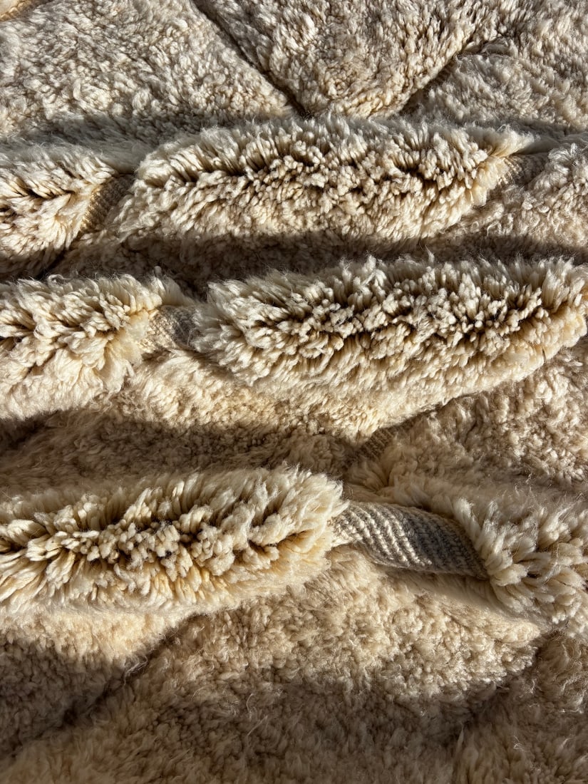 Large Moroccan Mrirt Beni Ouarain Wool Rug, 1990 - 7