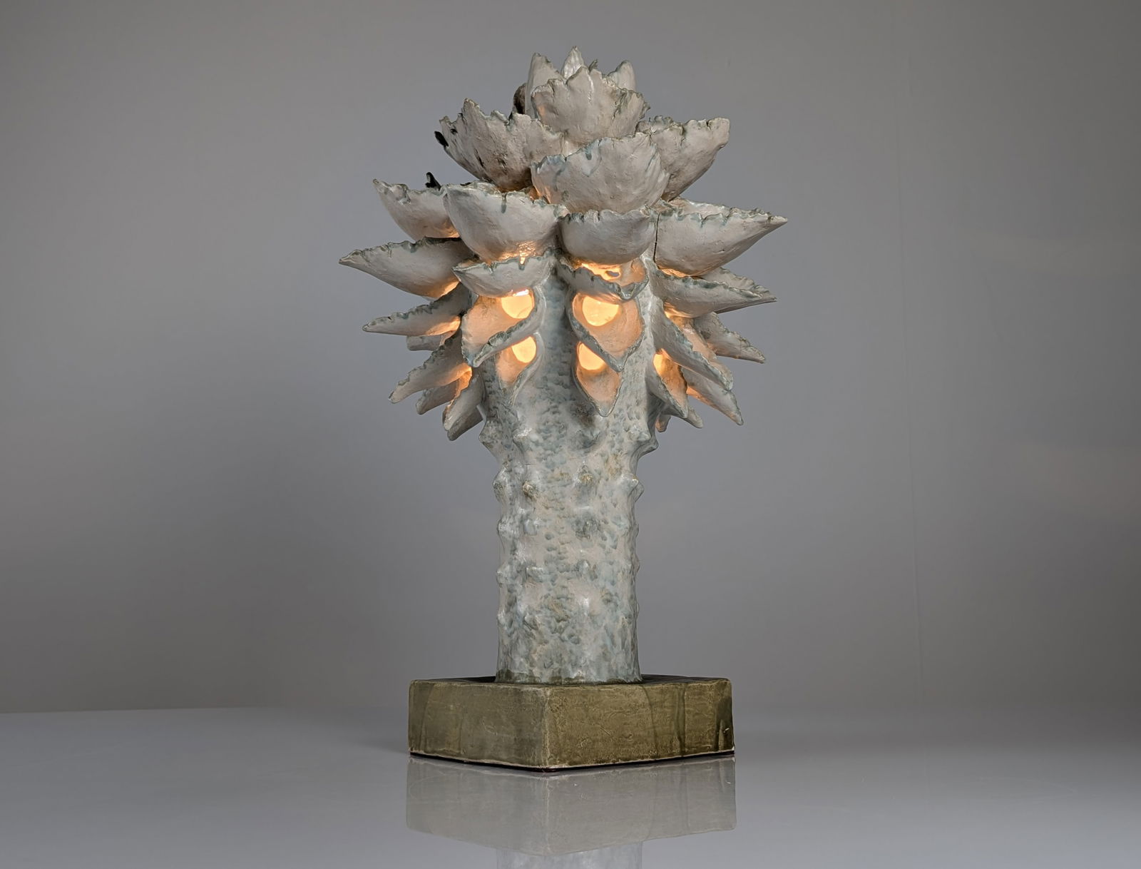 Glazed Ceramic Sculpture Lamp by Birthe Aksby - 9