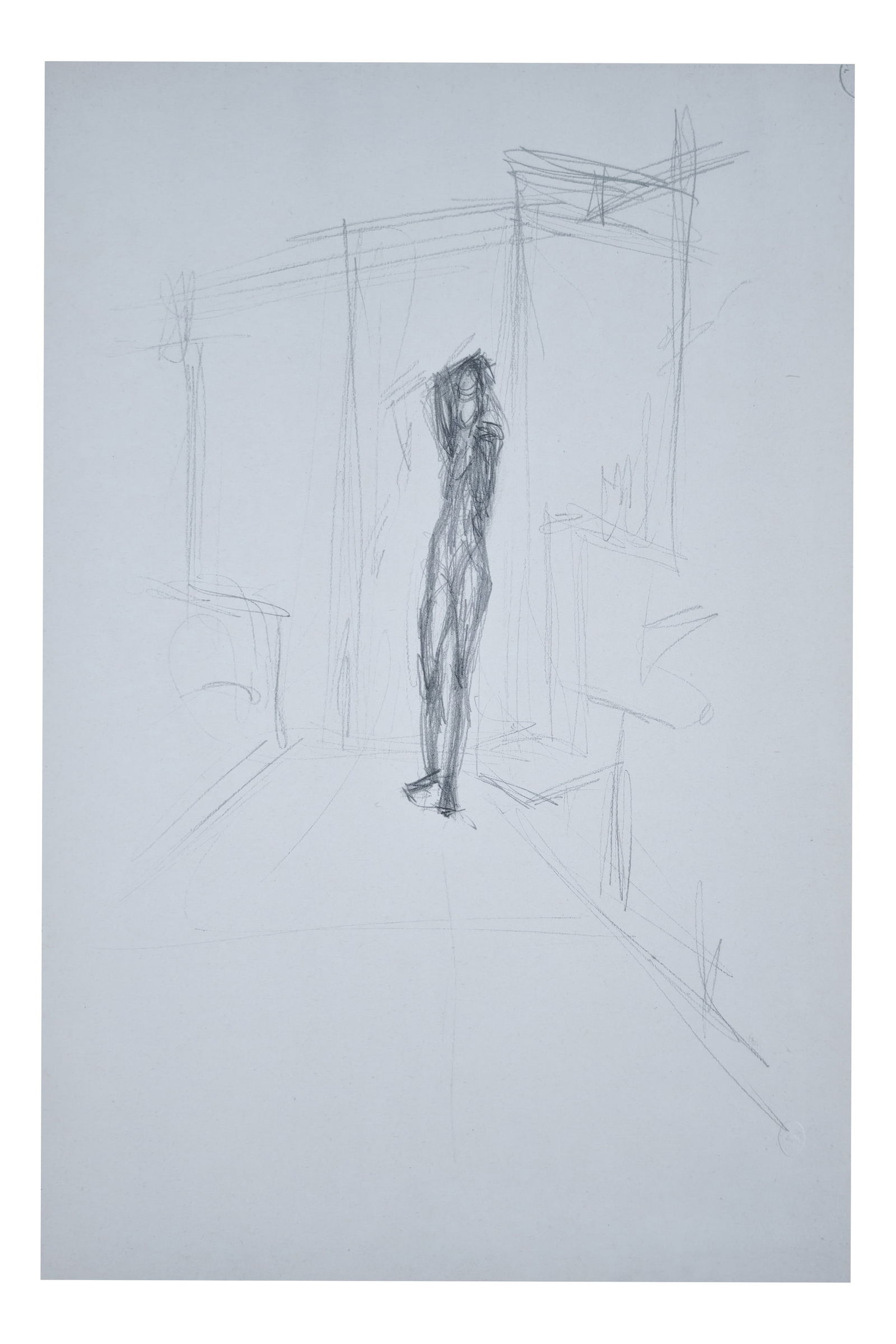 Alberto Giacometti, Female Nude, 1963, Lithograph: Artist: ALBERTO GIACOMETTI (1901-1966), d'aprèsTitle: "Nudo Femminile" (Female Nude)Year of ideation: 1946Year of print: 1963In the original folderTotal size: 56 x 45 cmLithograph size: 53.2 x