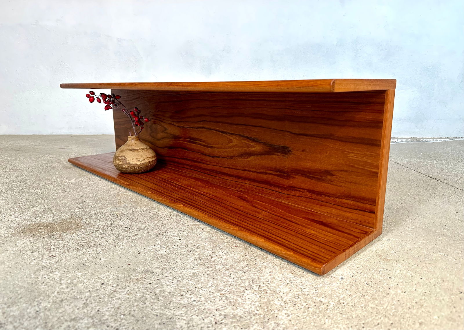 Minimalist Teakwood Wall Shelf, Germany, 1960s - 10