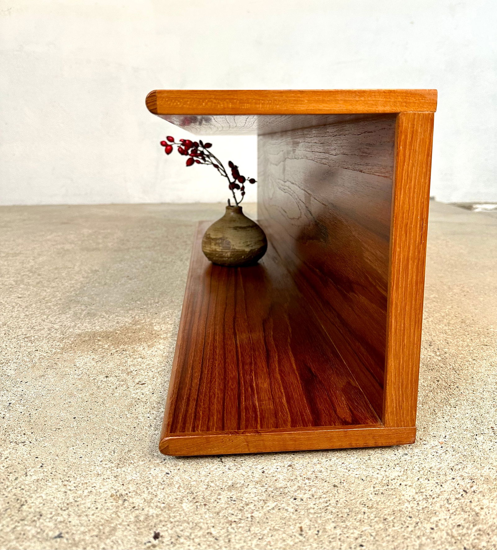 Minimalist Teakwood Wall Shelf, Germany, 1960s - 7