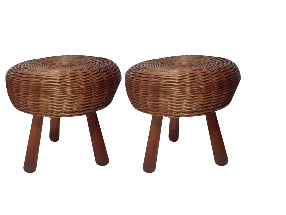 Wicker Stools by Tony Paul, 1950s, Set of 2 (1 of 11)