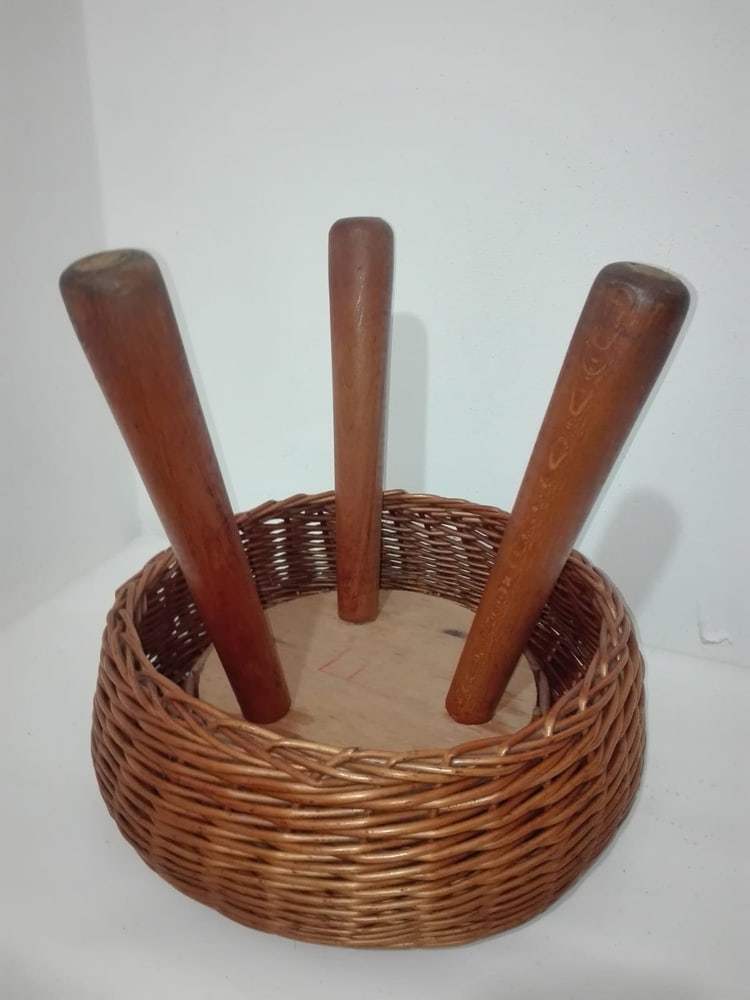 Wicker Stools by Tony Paul, 1950s, Set of 2 - 9