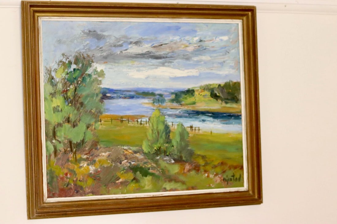 Nystad, Realistic Landscape, 1950s, Oil, Framed - 10